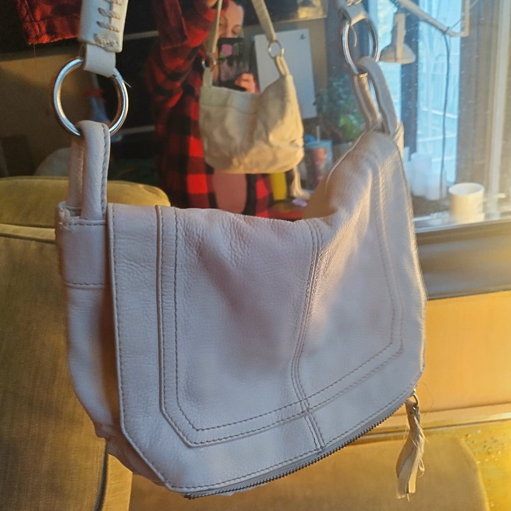 Clarks white leather small purse